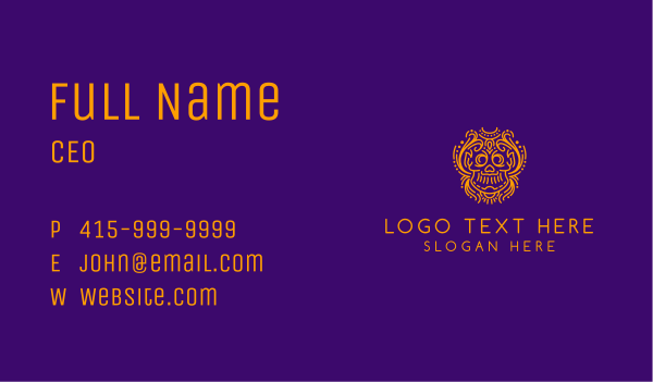 Decorative Mexican Skull  Business Card Design Image Preview