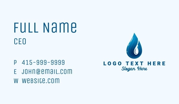 Drinking Water Droplet Business Card Design Image Preview