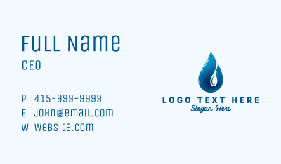 Drinking Water Droplet Business Card Image Preview