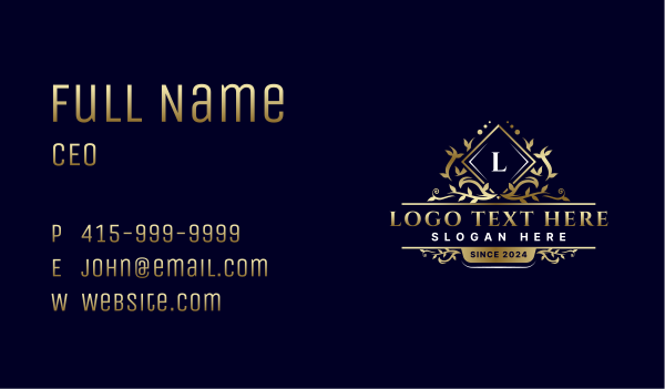 Premium Crest Boutique Business Card Design