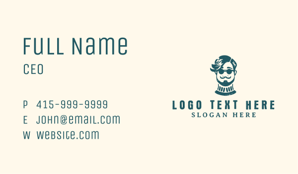Hipster Sunglasses Man Business Card Design Image Preview