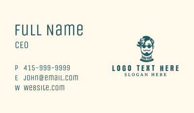 Hipster Sunglasses Man Business Card Image Preview