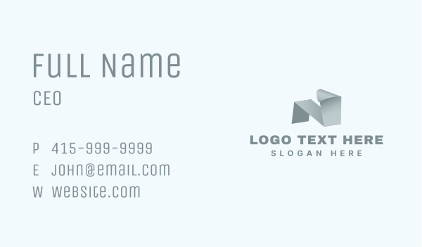 Origami Fold Agency Letter N Business Card Design Image Preview