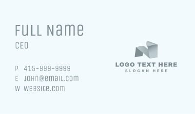 Origami Fold Agency Letter N Business Card Image Preview