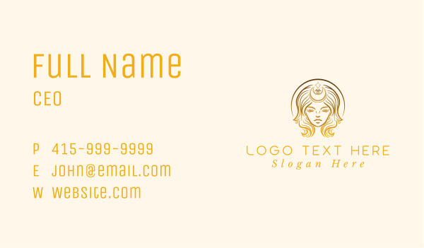 Crescent Moon Woman Business Card Design Image Preview