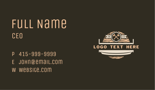 Lumber Wood Cutter Saw Business Card Design Image Preview