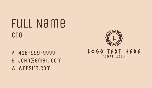 Ancient Tribal Letter Business Card Design Image Preview
