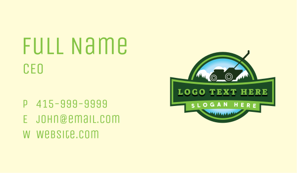 Grass Lawn Mower Garden  Business Card Design Image Preview