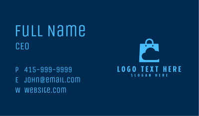 Blue Data Cloud Shopping Business Card Image Preview