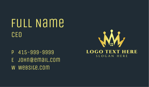 Luxury Home Crown Business Card Design Image Preview