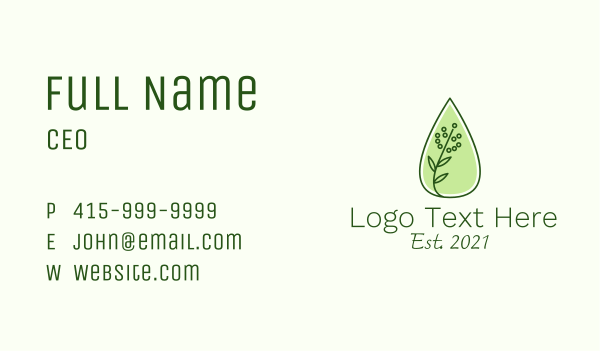 Organic Essential Oil Business Card Design Image Preview