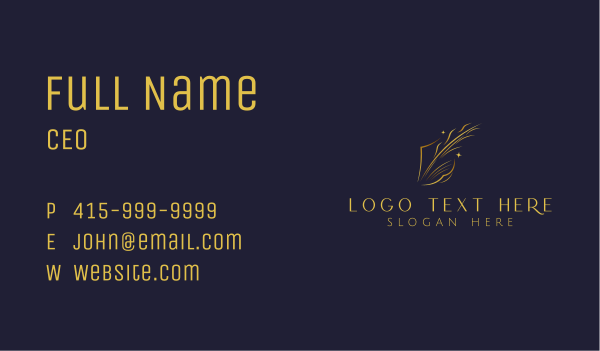 Quill Feather Writing Business Card Design Image Preview