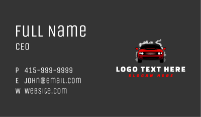 Smoking Race Car Business Card Image Preview