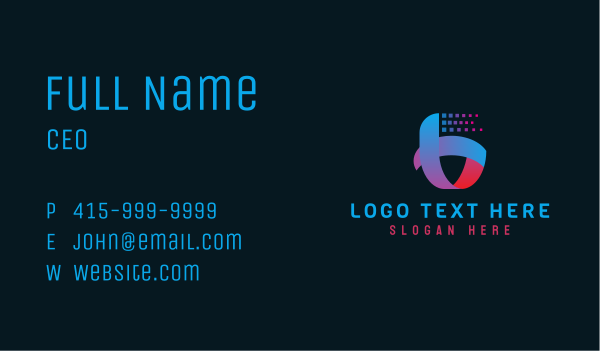 Blue Letter B Pixel Business Card Design Image Preview