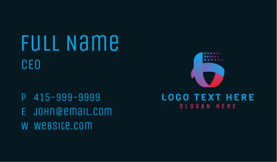 Blue Letter B Pixel Business Card Image Preview