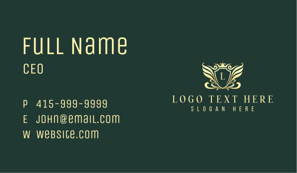  Luxury Crown Wings Business Card Design Image Preview