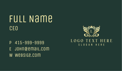  Luxury Crown Wings Business Card Image Preview