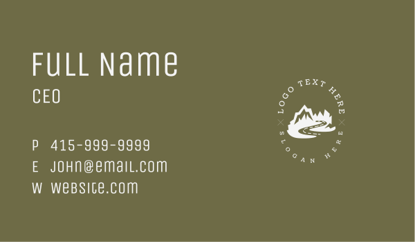 Hipster Rural Mountain Road Business Card Design Image Preview