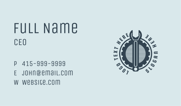 Mechanic Wrench Gear Business Card Design Image Preview