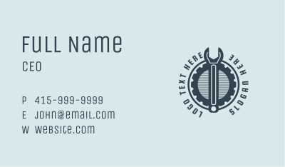 Mechanic Wrench Gear Business Card Image Preview