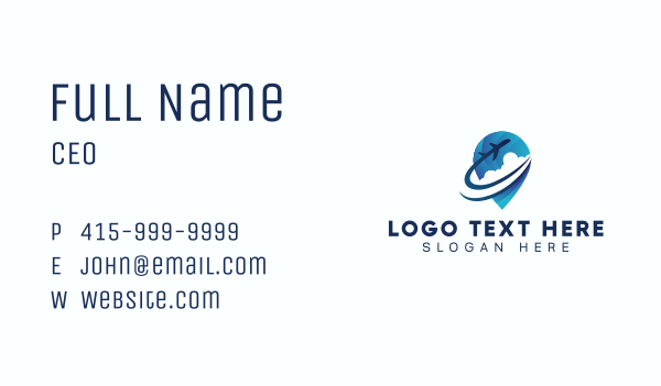 Pin Airplane Travel Business Card Design Image Preview
