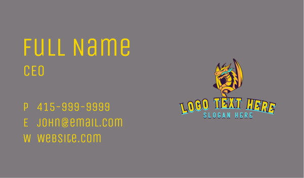 Fire Dragon Character Business Card Design Image Preview