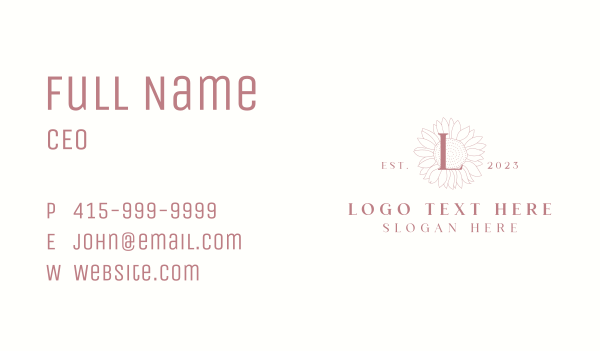 Sunflower Floral Lettermark Business Card Design Image Preview