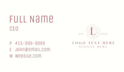 Sunflower Floral Lettermark Business Card Image Preview