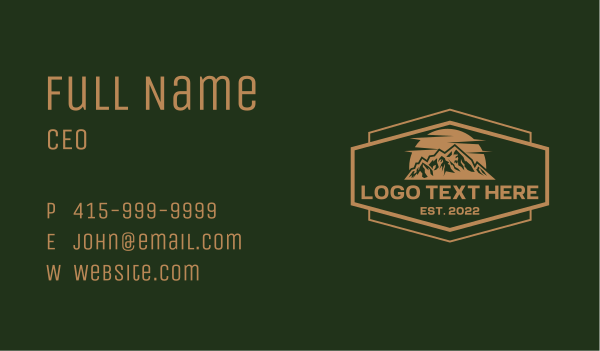 Sunset Mountain Park Business Card Design Image Preview