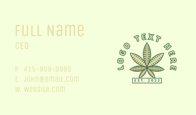 Recreational Drug Marijuana Business Card