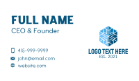 Blue Hexagon Snowflake  Business Card Preview