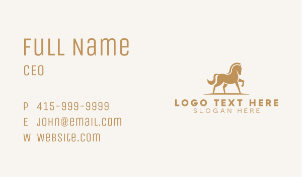 Equestrian Horse Stable Business Card Design Image Preview