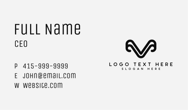 Modern Curve Letter V Business Card Design Image Preview