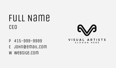 Modern Curve Letter V Business Card Image Preview