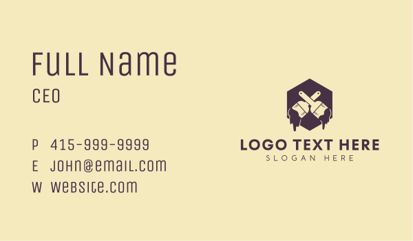 Brush Paint Hexagon Business Card Design Image Preview