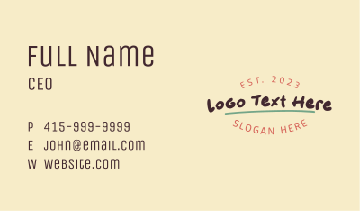 Generic Handwritten Firm Business Card Image Preview