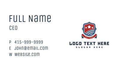 Sports League Shield Banner Business Card Image Preview