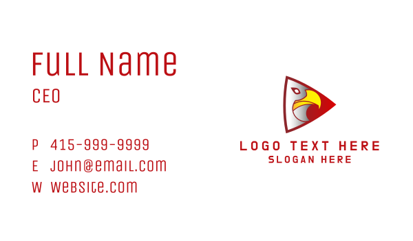Eagle Play Button  Business Card Design Image Preview