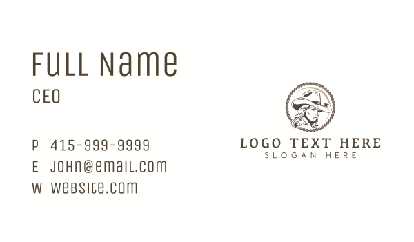 Cowgirl Rodeo Saloon Business Card Design Image Preview