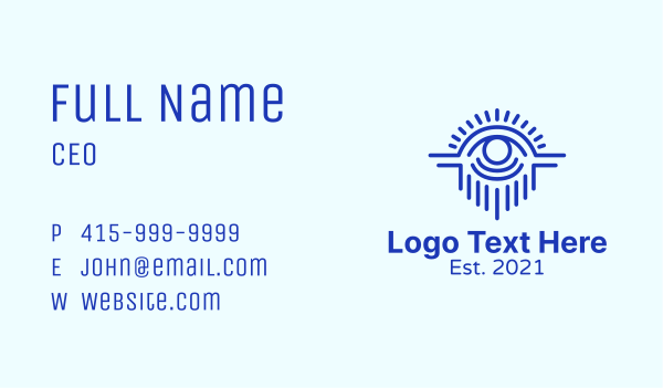 Blue Mystical Eye  Business Card Design Image Preview