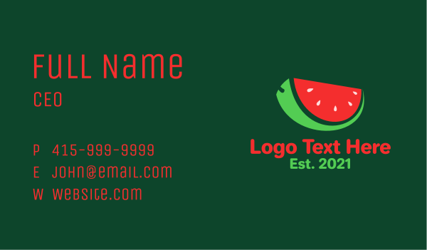 Fresh Watermelon Slice  Business Card Design Image Preview