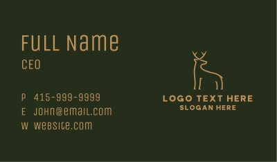 Gold Wild Deer  Business Card Image Preview