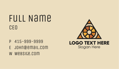 Brown Stained Glass Tribal Triangle Business Card Image Preview