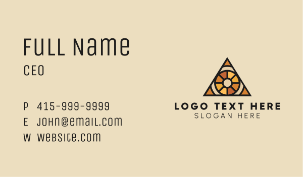Brown Stained Glass Tribal Triangle Business Card Design Image Preview