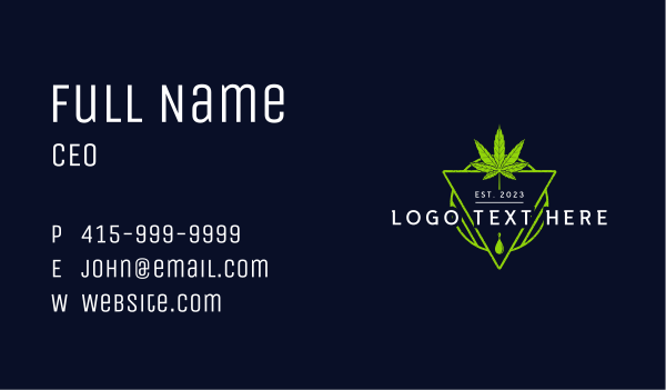 Marijuana Oil Dispensary Business Card Design Image Preview