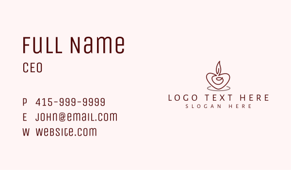 Candle Heart Decor Business Card Design Image Preview