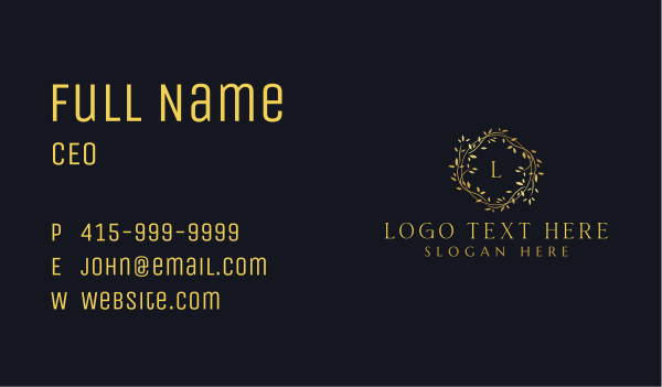 Elegant Luxury Wreath Business Card Design Image Preview