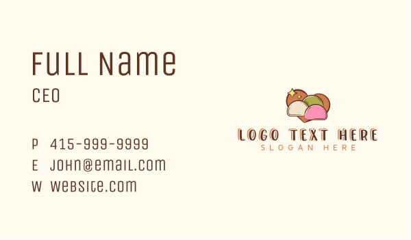 Mochi Rice Cake Business Card Design Image Preview