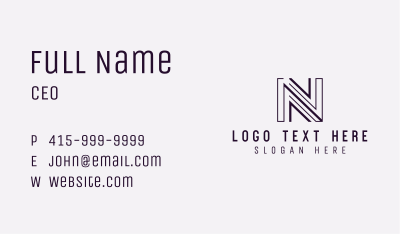 Startup Business Letter N  Business Card Image Preview