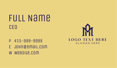 Professional A & M Monogram Business Card Image Preview